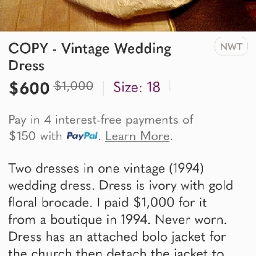Ivory Wedding Dress with Gold Floral Brocade